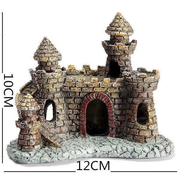 

Hot Aquarium Resin Artificial Castle Decoration Fish Tank Ancient Castle Tower House Ornaments Shelter Rock Cave For Fish Shrimp
