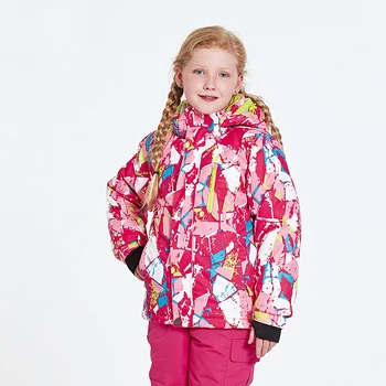 

New children's snow skiing children's winter warm sports jacket boys and girls outdoor clothing hooded windproof warm jacket