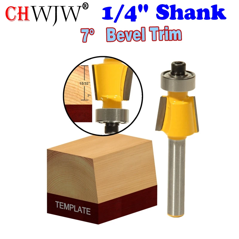 

1PC 1/4" Shank 7 Degree Bevel Trim Router Bit with Glue Well - Chwjw 14931q