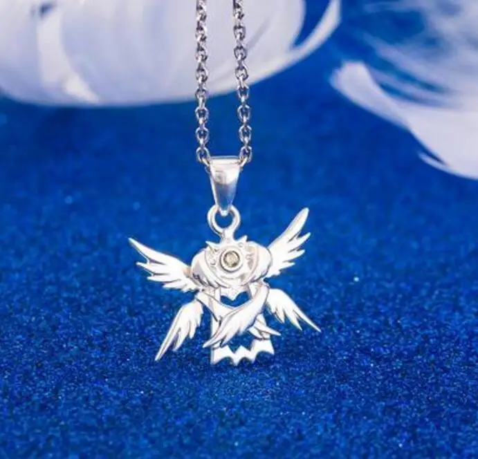 Аниме Приключения Дигимонов юбилей Святого Ангела Крылья Ангела Hope Подвеска Серебряное ожерелье S925 ювелирные изделия косплей подарок