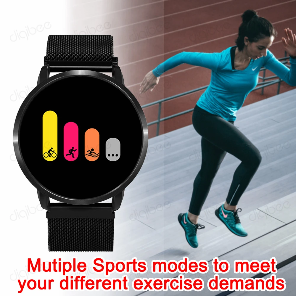 

Color OLED IP67 Waterproof Sports Swim Run Cycle Pedometer Heart Rate Tracker Blood Pressure Oxygen Smart Watch Health Bracelet