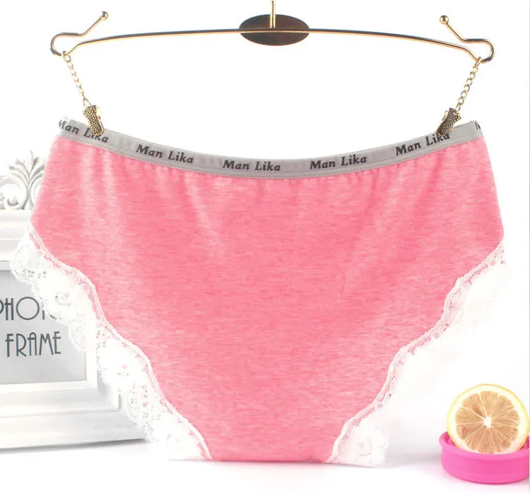 New Brand Woman Cotton Cute Panties Vs Love Pink Women Briefs Lace Decoration for Girls Calcinhas Underwear Lingerie Intimates (8)
