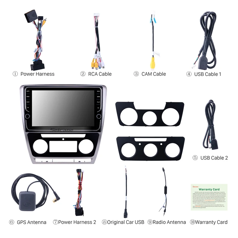 Sale Seicane 10.1 inch Android 8.1 RAM 2GB ROM 32GB  For 2007-2011 2012 2013 2014 SKODA Octavia Car GPS Radio Stereo Head Unit Player 3