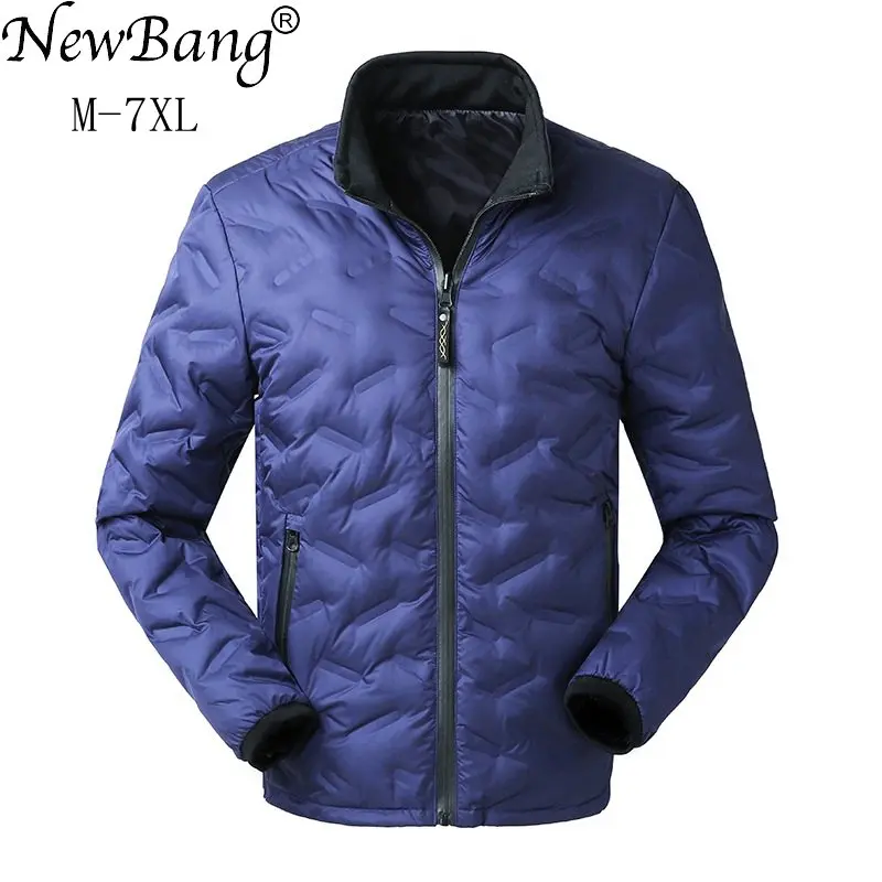 NewBang бренд 6XL 7XL мужское модное пуховое пальто мужской пуховик Мужская Зимняя Толстая теплая Двусторонняя пуховая куртка