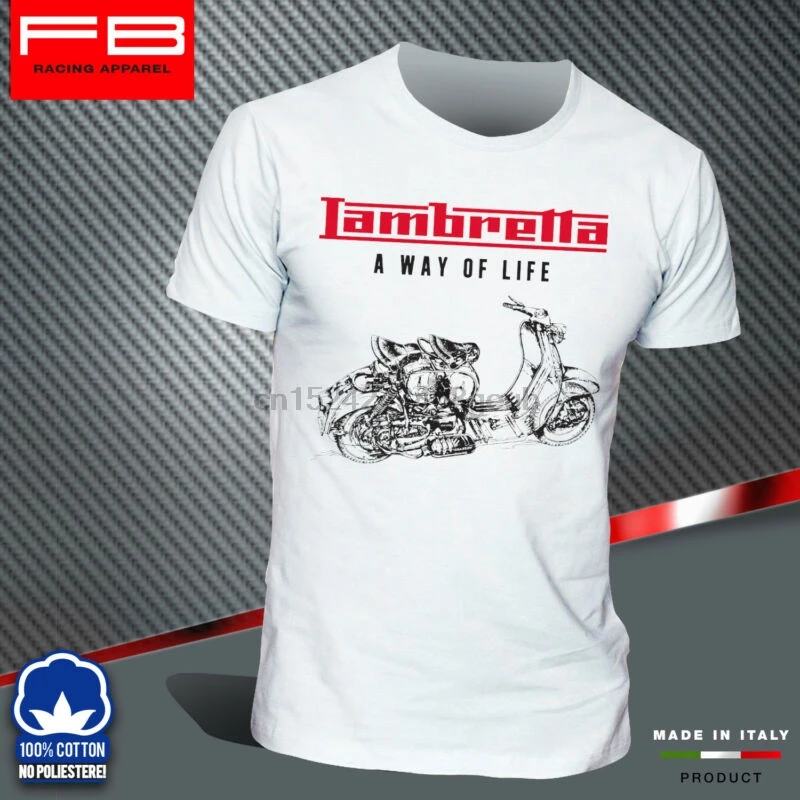 Футболка Uomo Lambretta Innocenti 50 125 150 винтажный итальянский стиль скутер Vespa|Футболки| |