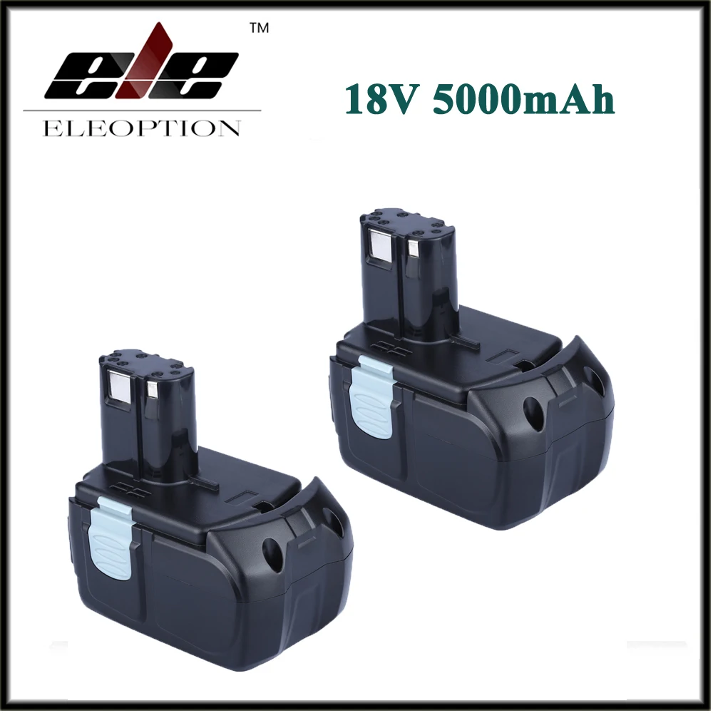 

2x Eleoption High Capacity 18V 5000mAh Li-ion for HITACHI Rechargeable Power Tool Battery BCL1815 BCL1830 EBM1830 327730