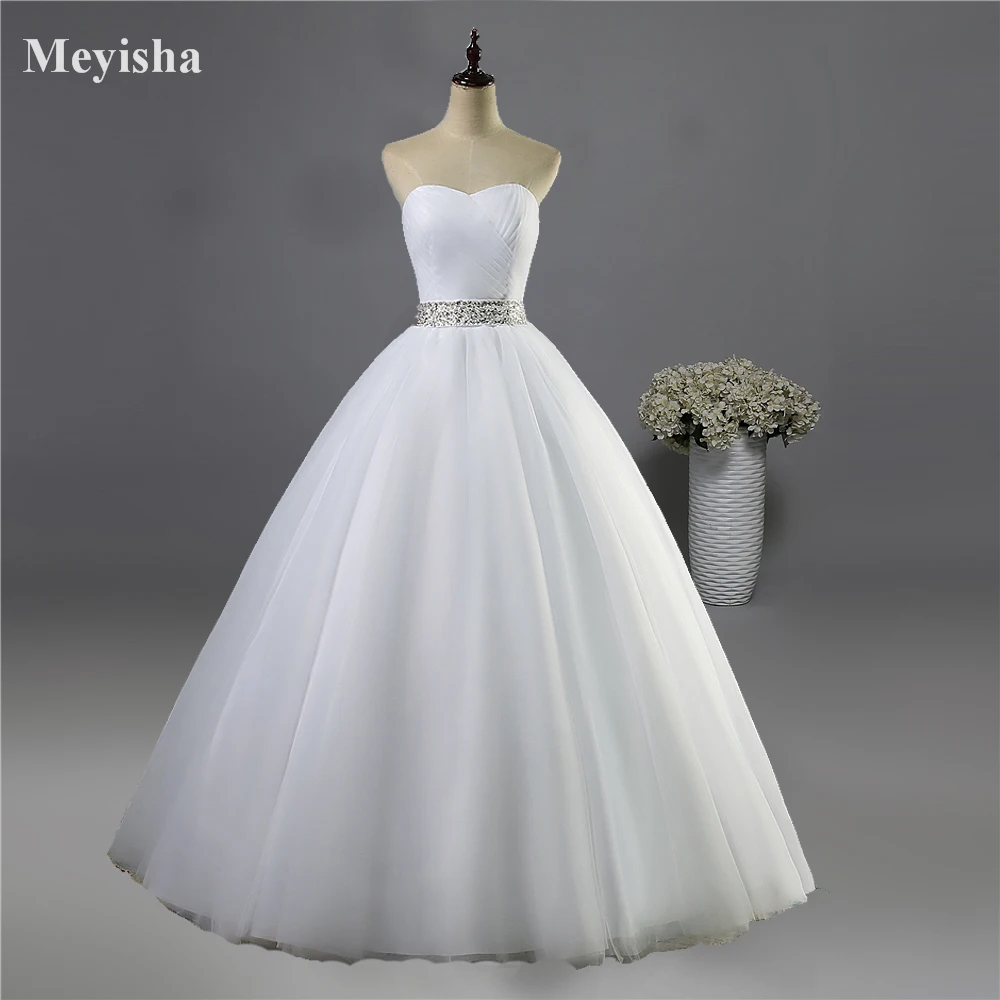 ZJ9040 2016 strapless diamond White Ivory formal Crystal Beads Wedding