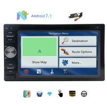 Cámara libre + Más Nuevo Sistema Android 7.1 Turrón Estéreo 2 Doble Din Coche Reproductor de DVD de 6.2 “Con Pantalla Táctil GPS Autoradio Bluetooth de Radio