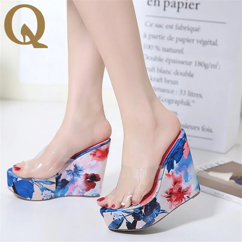 New Transparent Wedge Women Sandals Arrival Sexy High Heel Shoes Open Toe Ladies Summer Quality Slipper | Обувь