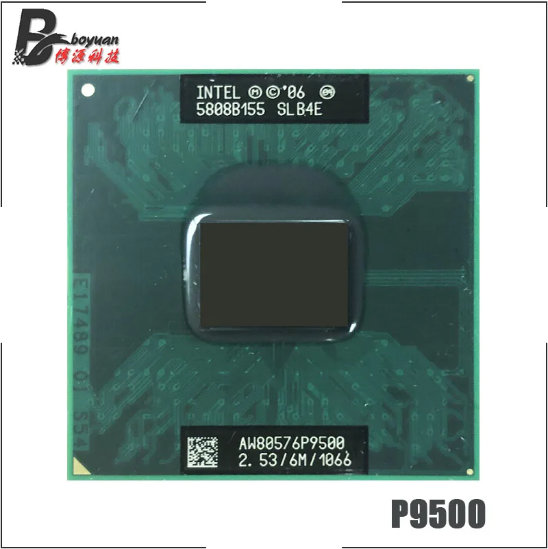 Процессор Intel Core 2 Duo Mobile P9500 SLB4E SLGE8 5 ГГц двухъядерный двухпотоковый ЦПУ 6 Мб 25 Вт