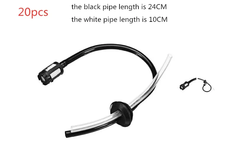100 шт инструмент Запчасти Замена подачи топлива нефтяной трубы+ майка топливный фильтр в сборе бензопилой Запчасти для травы Strimmer триммер кусторез - Цвет: 20pcs