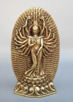 

Chinese Pure Brass Thousand Hand Guanyin Crafts Statue