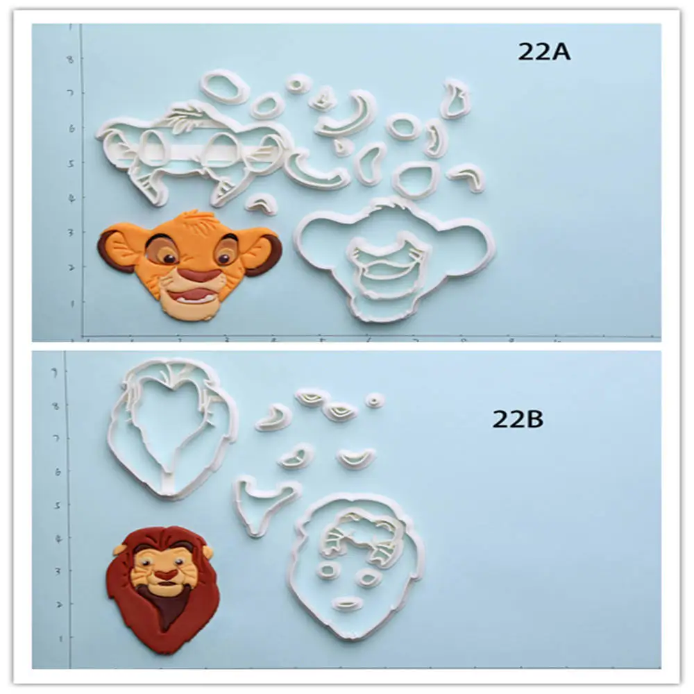 Популярная пленка Король Лев формочка для печенья набор на заказ 3D Печатный Simba помадка нож для кексов cortador de biscoito