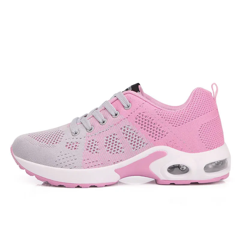 Женские дышащие кроссовки с воздушной амортизацией, обувь для бега, светильник, уличная спортивная обувь для ходьбы, бега, кроссовки, zapatillas mujer - Color: Dense Pink grey