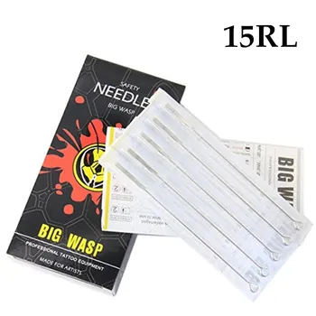 

BIGWASP Premium Quality Tattoo Needles 15 Round Liner (15RL) Disposable & Sterilized - 50pcs/box