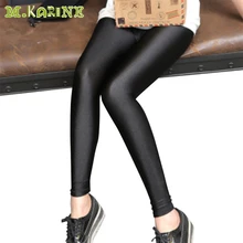 5 шт./лот Новинка блестящим Обувь для девочек Леггинсы для женщин для отдыха дымоход Брюки для девочек высокие эластичные тонкие ноги однотонные черные узкие Панталоны