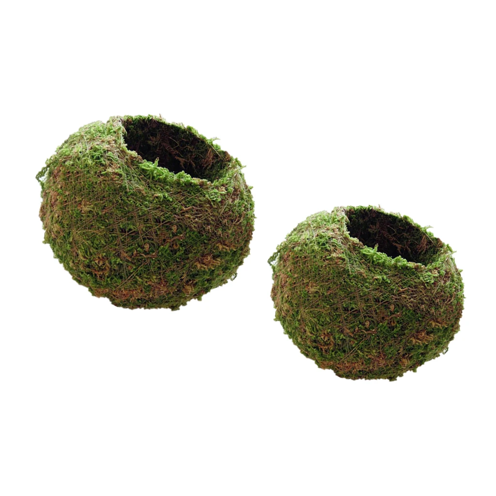 2x Moss Ball Moss Bonsai Personalized Flower Pot Bird Nest Flower Plant Desk Table Decoration Plantpot diameter 6/9cm