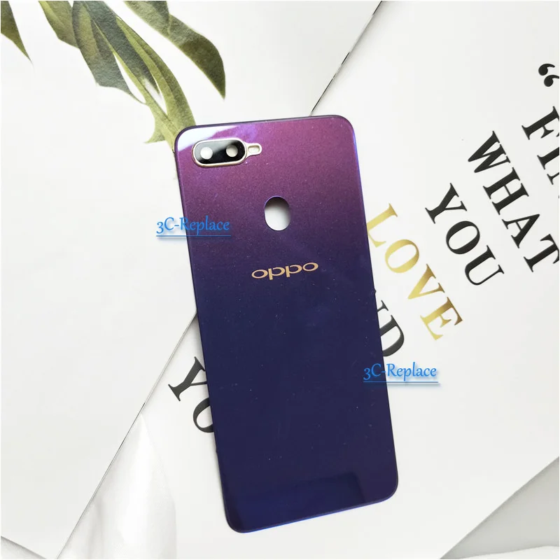 Высокое качество фиолетовый/красный/синий/черный 6,3 дюймов для Oppo F9/Oppo F9 Pro задняя крышка батарейного отсека Дверь Корпус Задняя стеклянная часть