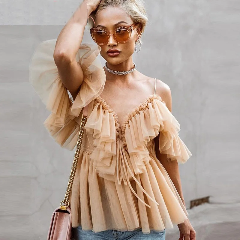 Affogatoo-Sexy-v-neck-off-shoulder-peplum-blouse-top-Women-Pleated-vintage-ruffle-mesh-blouse-shirt (2)