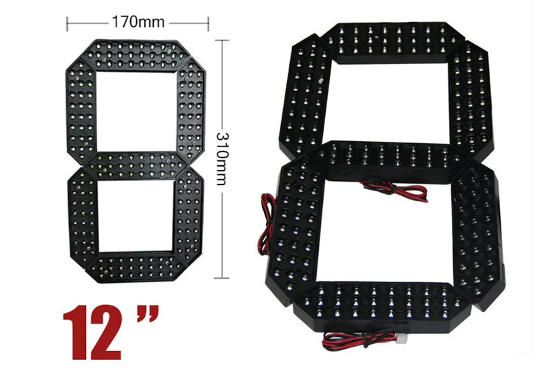 1 12 Inch White Color 7 Seven Segment LED Digital Number Display Module 1