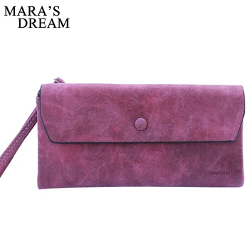 

Mara's Dream 2020 Ladies Purse PU Leather Mini Envelope Wallet Women Solid Color Zipper Clutch Female Purse Coin Card Holder