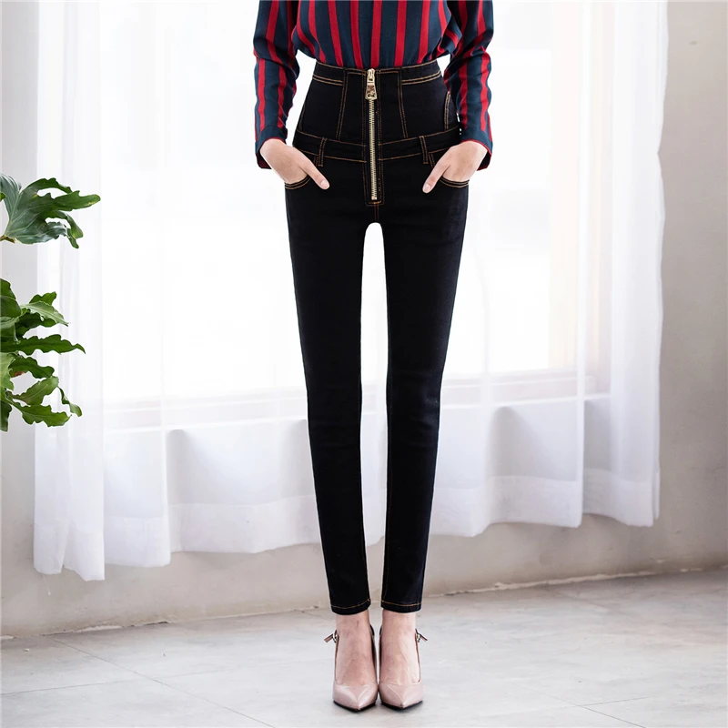 Merry Pretty Women Hight Waist Denim Pants 2019 Autumn Skinny Zippers Jeans Pants Solid Slim BodyconPlus Size S-6XL Pencil Pants Merry Pretty Women Hight Waist Denim Pants 2019 Autumn Skinny Zippers Jeans Pants Solid Slim BodyconPlus Size S-6XL Pencil Pants