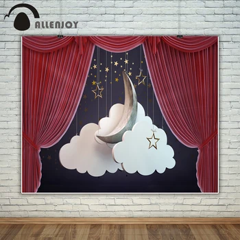 

Allenjoy photography backdrop Vintage moon stars clouds stage theater curtain background photo studio new design fotografica
