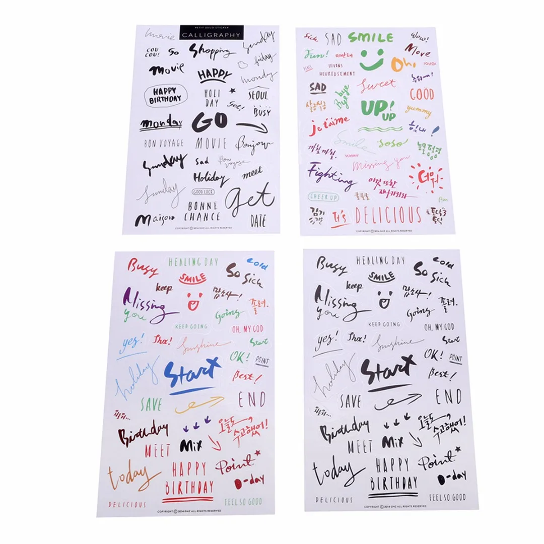 8pcs/Set Stylish Paper Stickers DIY Colorful Sticker for Decorating Diary Notebook Mobile Phone Journal Laptop 160*100mm
