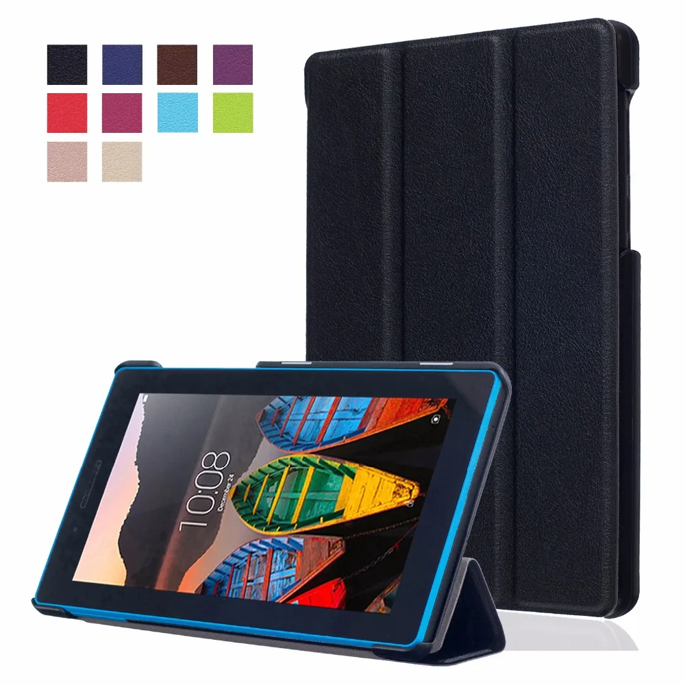 Чехол для Lenovo Tab 3 730F 730M 7 0 дюймов GARUNK Tri folding Stand Filp Кожаный чехол TB3 Аксессуары