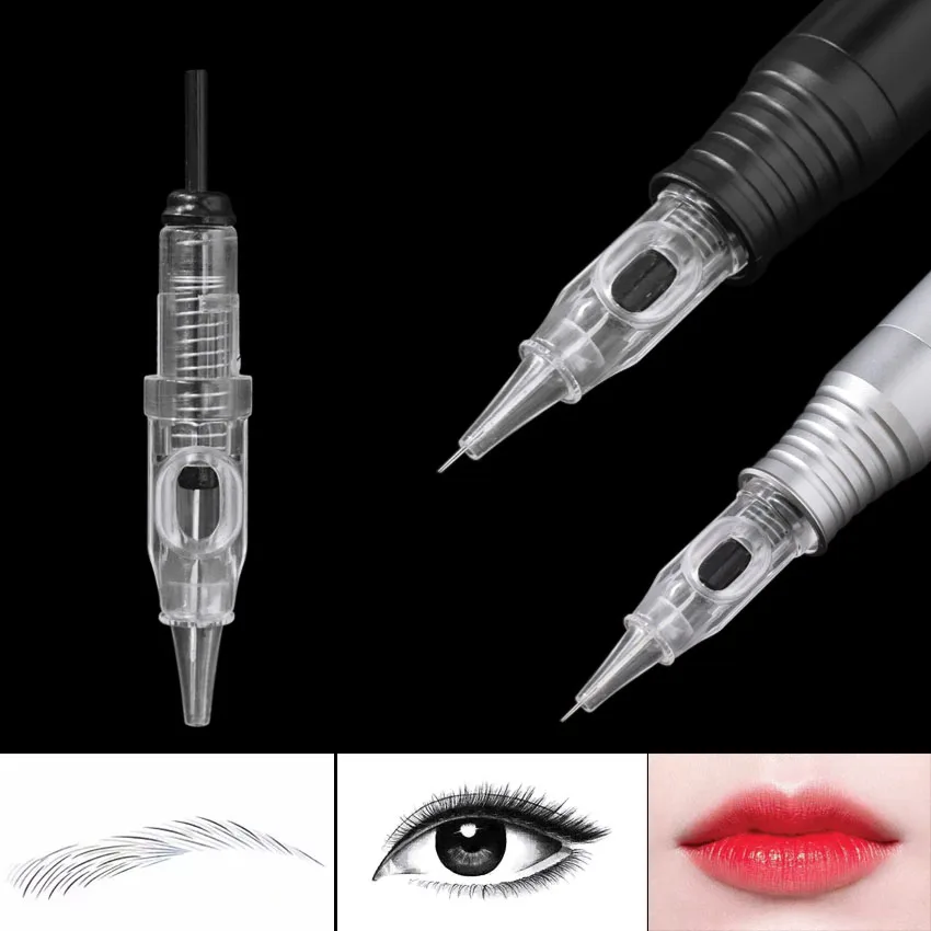 

Disposable Needles 10Pcs Sterilized Cartridge Eyebrow Lip Eyeliner Permanent Makeup Microblading Tattoo Power Supply Machine Pen