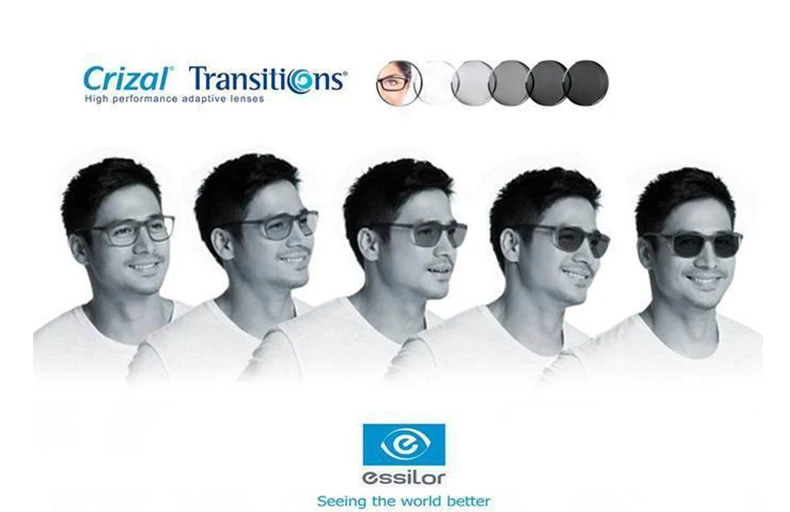 Essilor переходов crizal A3 A4 1,56 1,59 1,67 1,74 фотохромных линз Близорукость Оптические солнцезащитные очки с линзами 1 шт