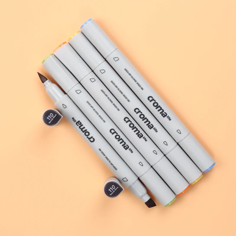 Croma Art Markers Pen Set 24/36/48/60/72/216Colors Sketch Marker Dual Head Drawing Art Brush Pens Oily Alcohol Based with 4 Gift view 5