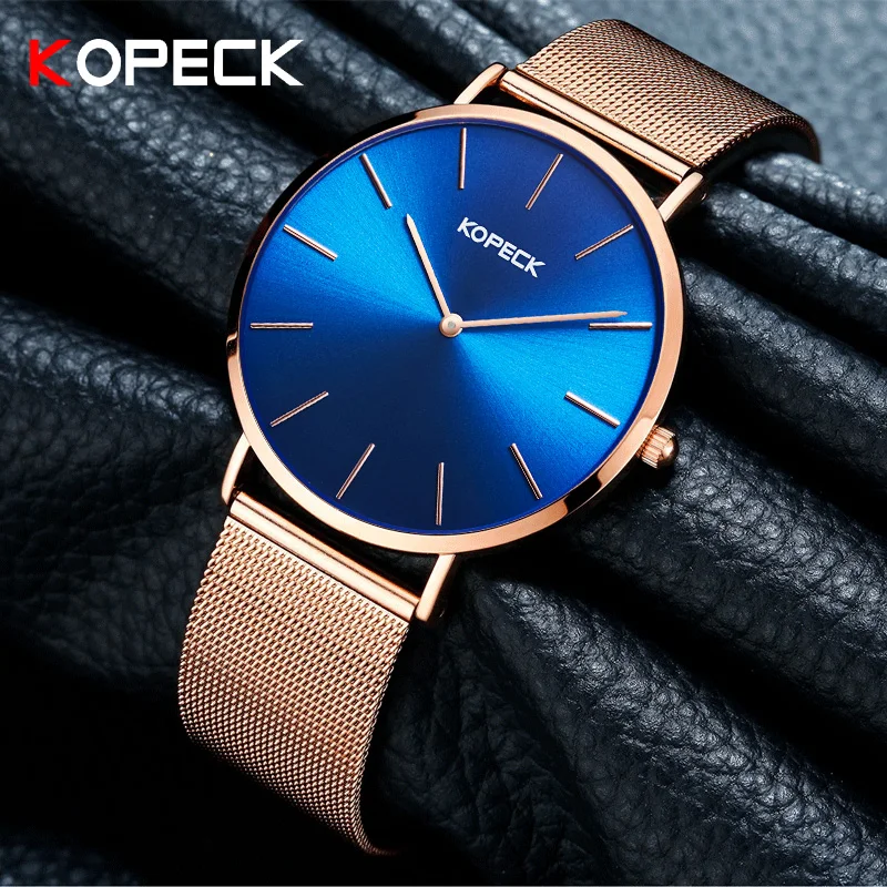 damen armbanduhr blaues zifferblatt