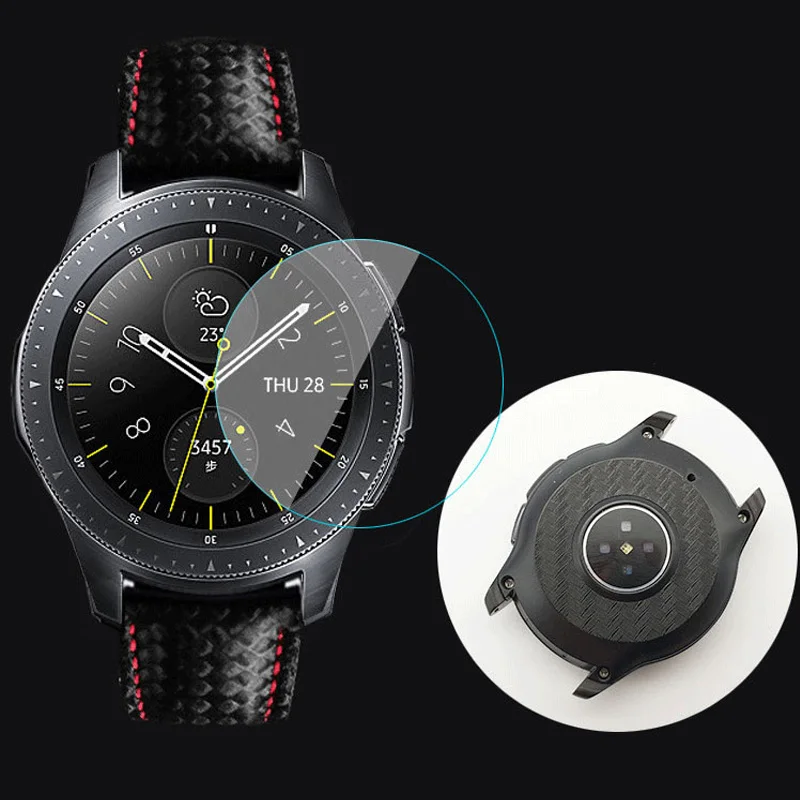 Для Galaxy Watch 46 мм 42 мм пленка из закаленного стекла для экрана gear S3 Защитная задняя пленка хорошая с Вашими часами 2 шт