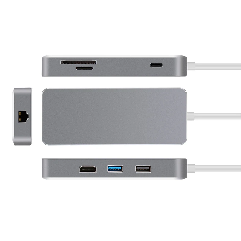 USB C концентратор usb3.1 type к HDMI 2K USB3.0 USB2.0 Ethnernet gigabit RJ45 SD TF карта адаптер для Macbook Pro 2017