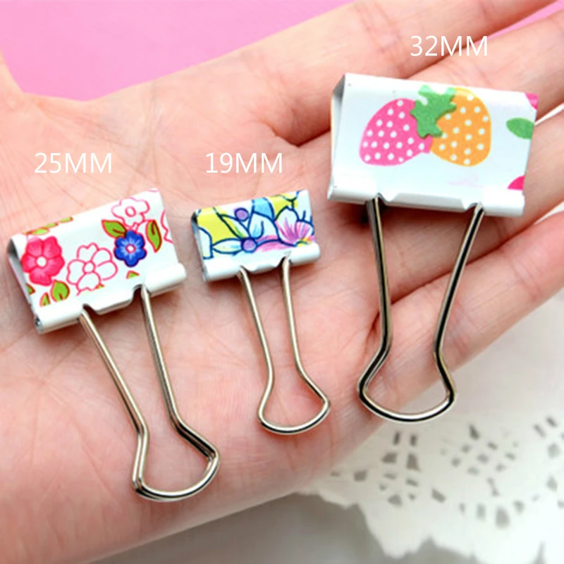 

12pcs/set 25mm Mini Cute Kawaii Metal Holder Paper Clips Photo Decorative long tail clip color Office School Binding Supplies