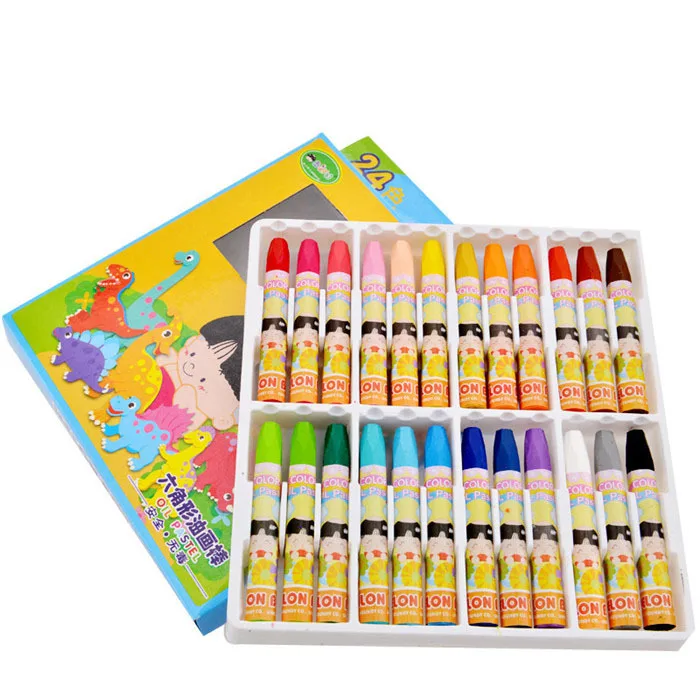 

24 Colors/Set Soluble Washable Colored Oil Pastel Drawing Set Wax Crayon Students Art Set School Stationery Supplies