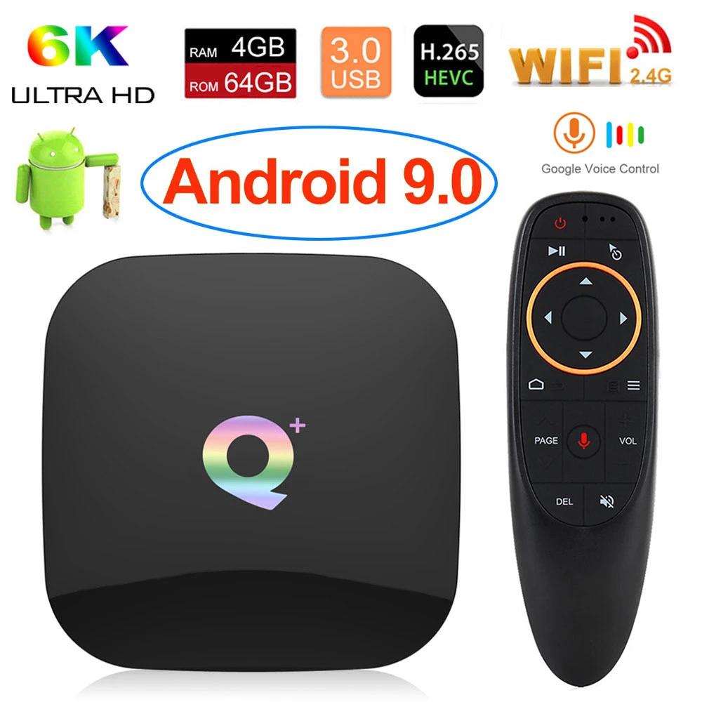 

2019 6K Android 9.0 TV Box Smart TV Box 4GB/64GB Allwinner H6 Quad Core H.265 USB3.0 2.4G Wifi Support Google Playstore Netflix