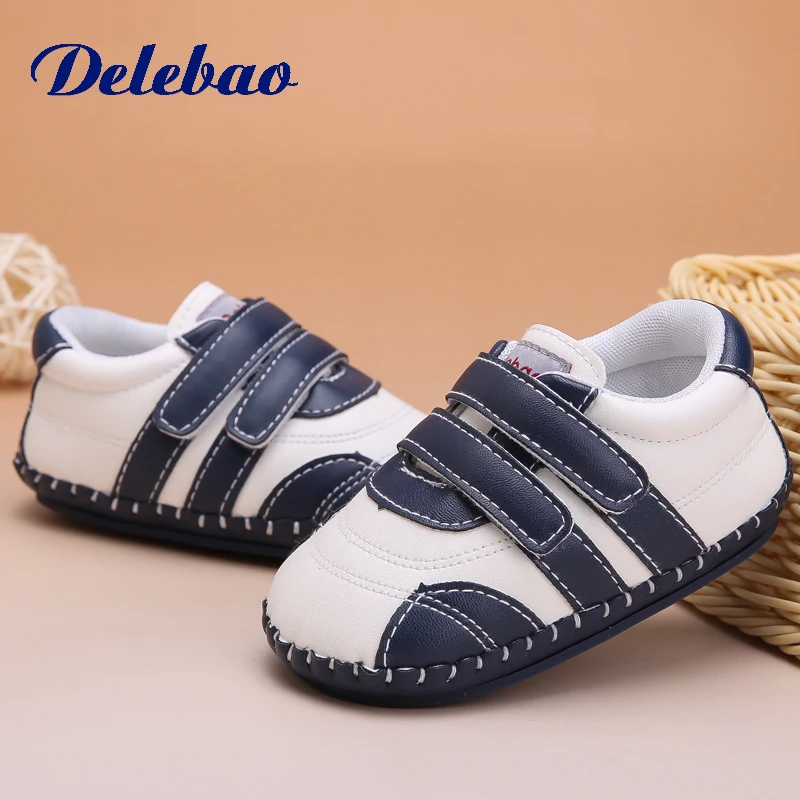 Delebao 2018 Autumn New Design Baby Shoes Soft Sole Pu Material Hook & Loop Toddler Shoes Unique Butterfly-knot First Walkers
