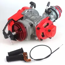 MYMotor 49cc 52cc Big Bore Pocket Bike Engine with Performance Cylinder CNC Engine Cover Racing Carburetor