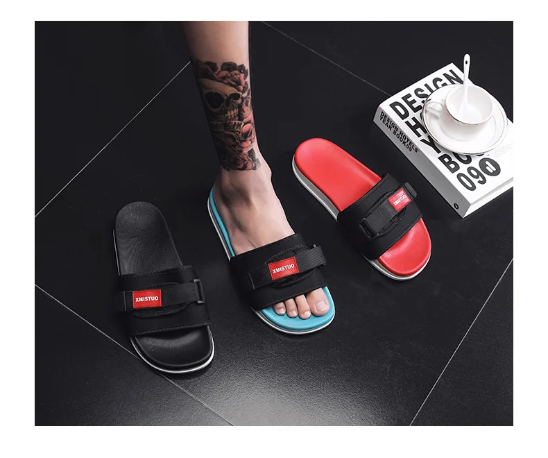 Sandles/Новые шлепанцы; пляжная обувь; мужские летние модные тренды; мужские тапочки с нескользящей подошвой;