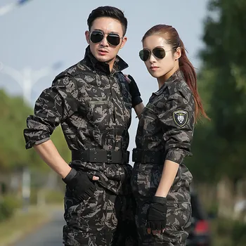 

Military Uniform Combat Black Hawk Camouflage Army Jacket+Cargo Pans Men Tactical CS Uniforme Militar Working Clothes Female