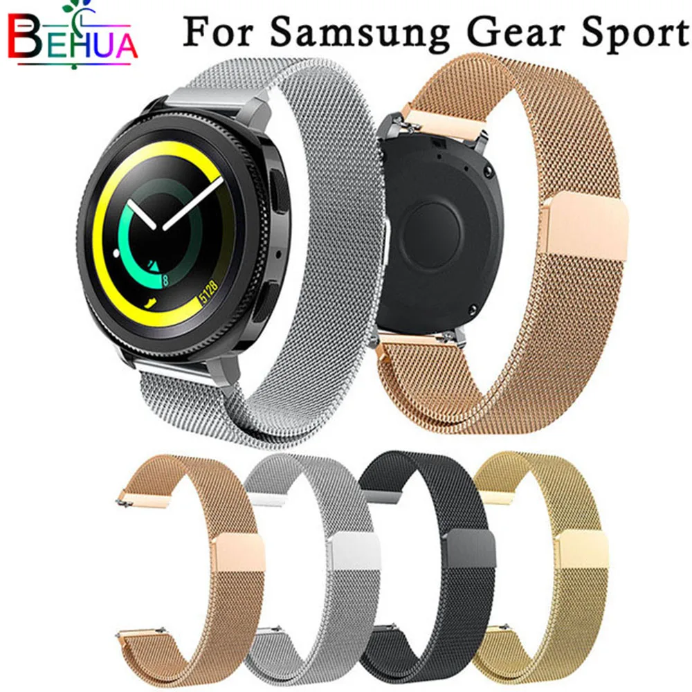 20mm Milanese Magnetic Loop Metal Wristband For Samsung Galaxy 42mm Watch Strap SM-R810 Replacement Watchband | Наручные часы