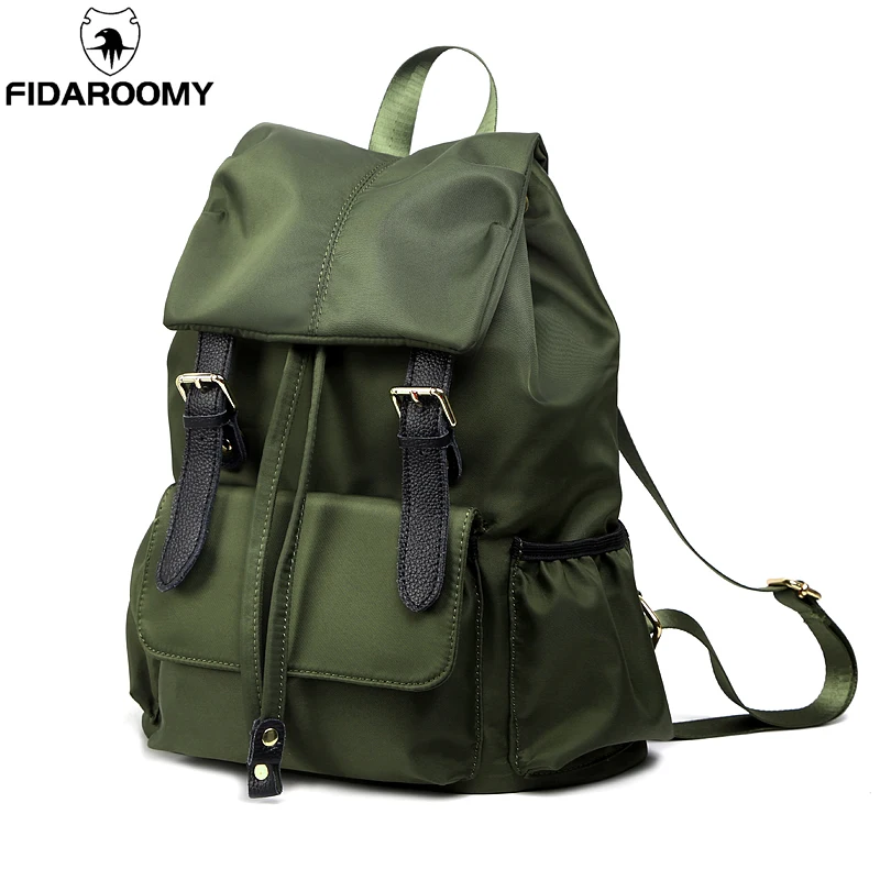 army green backpack women's