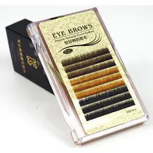 Professional 0,10 мм J Curl Индивидуальный чёрный; коричневый цвет накладные ресницы из норки натуральный Перманентный бровей 4