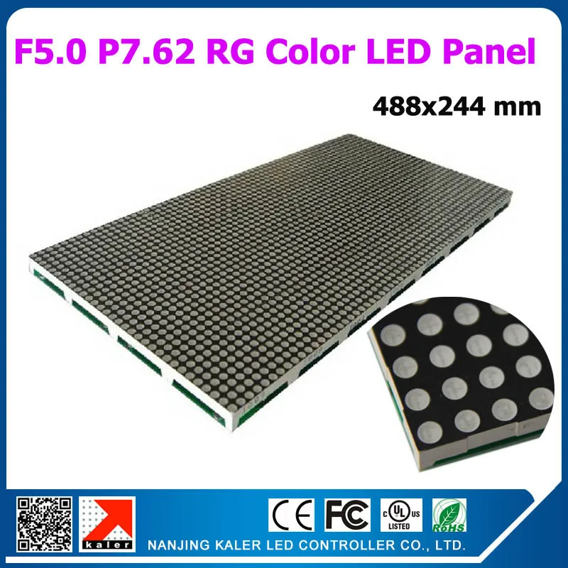 

TEEHO Dual Color Dot Matrix P7.62 Indoor LED Module 488mmx244mm 64*32pixels Moving Message Display Modules F5.0 LED Panel