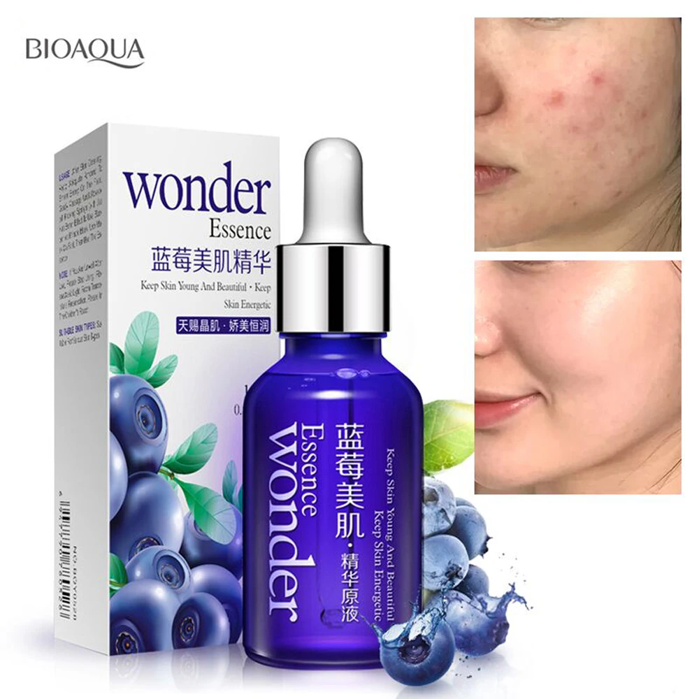BIOAQUA Blueberry Wonder face serum For Face Skin Care Effect Plant Extract Anti Wrinkle Facial Serum Sodium Hyaluronate | Красота и