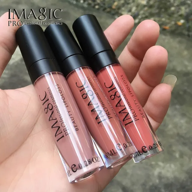 IMAGIC Matte 12Colors Lip Gloss Liquid Lipstick Waterproof Long Lasting Moisturizing Lipgloss MakeupCosmetics lips