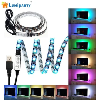 

5V Waterproof USB LED Strip Light 5050 30LEDs RGB LED Light Strip 1m with Mini Controller Home Theater TV Backlighting