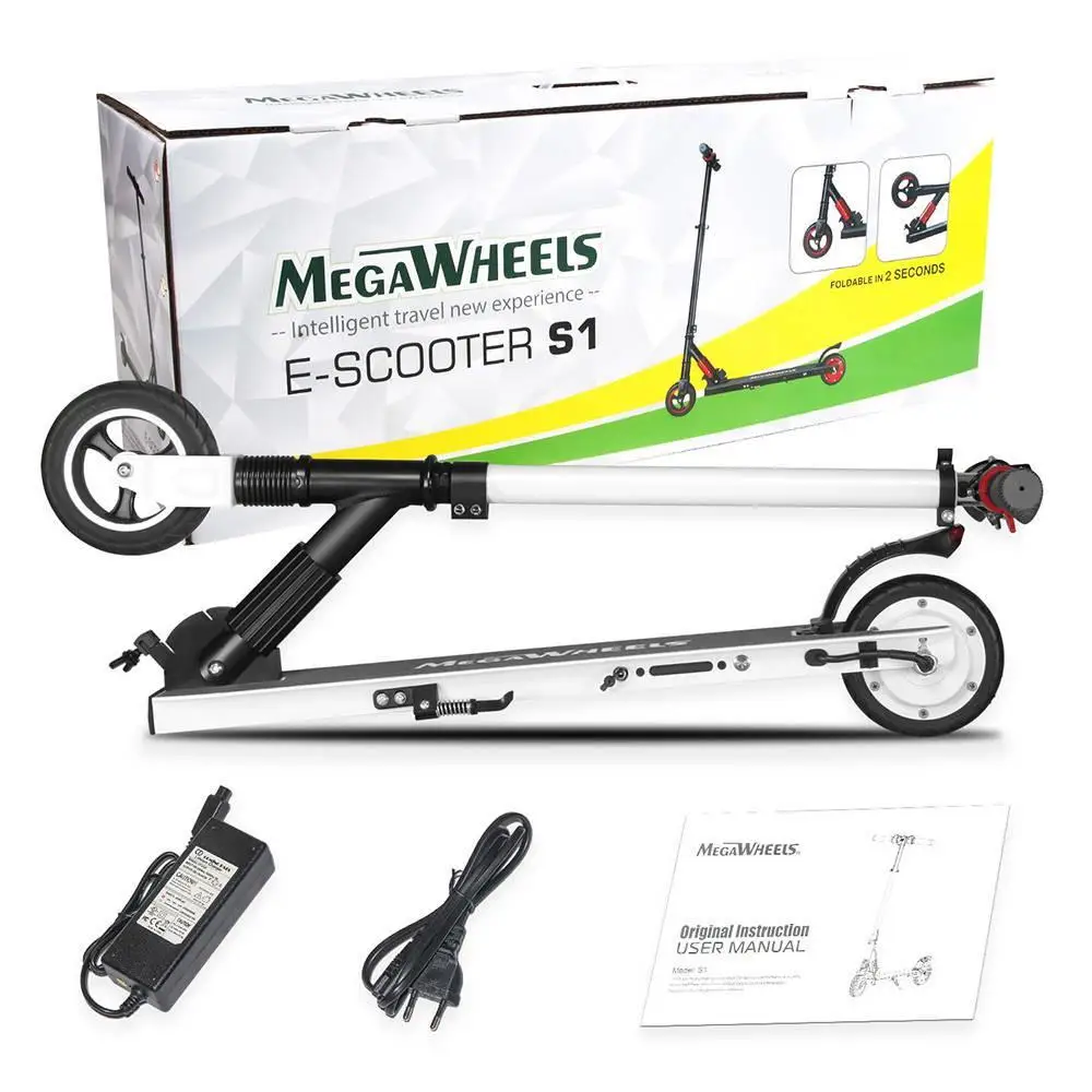 Cheap Megawheels S1-2 Portable Folding Electric Scooter 250W Motor 23km/h Micro Electronic Braking System Suit for adults teenager 5